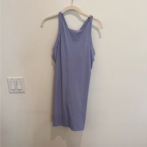 Purple Ribbed Athletic Dress